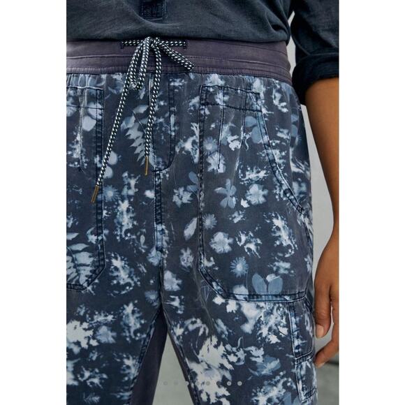 Anthropologie Nomad Tie Dye Acid Wash Floral Lounge Jogger Pants - Picture 5 of 16